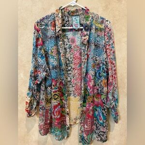 Johnny Was Multicolor Floral Shirt xxl excellent condition amazing top
